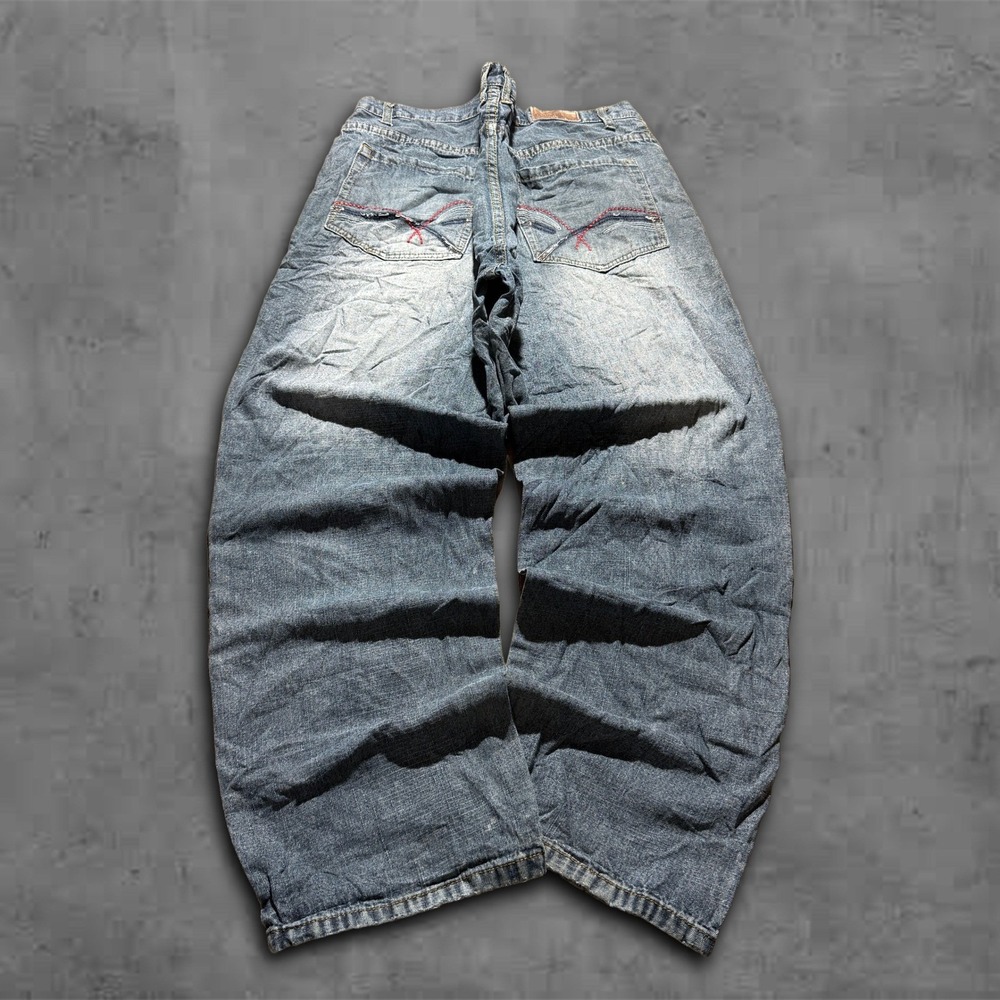 Y2K Baggy Wide Leg Blue Eddie Domani Raver 2000s‎ Jeans